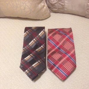 Bundle of Jos. A. Bank plaid silk Tie &  Colours Alexander Julian plaid Tie